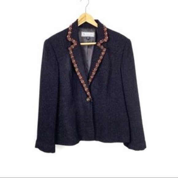 SALE Travis Ayers Suit Jacket Blazer  Brown Size 10 - Picture 2 of 6